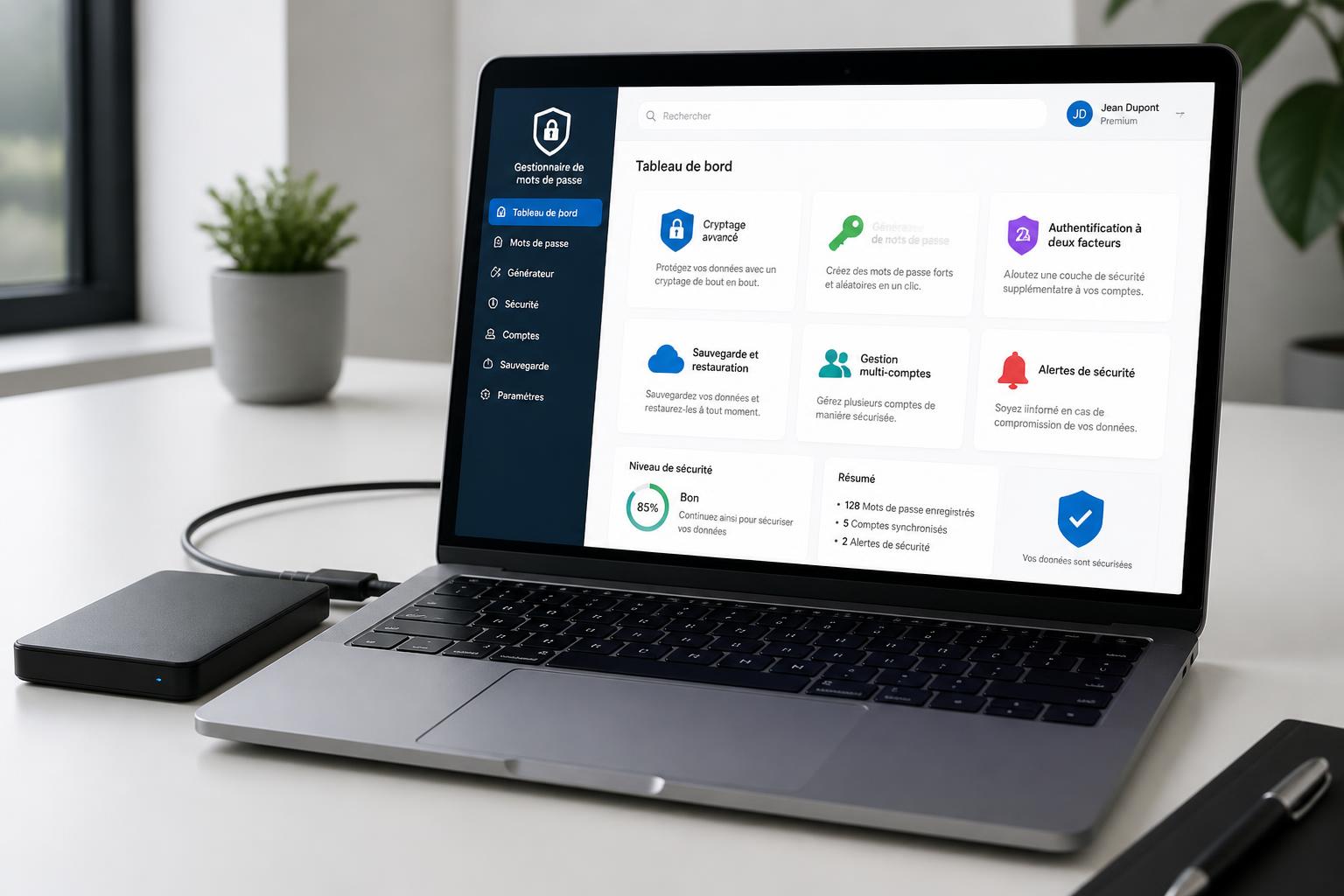 découvrez les fonctionnalités essentielles d'un logiciel gratuit pour sécuriser votre disque dur externe avec un mot de passe, alliant simplicité et efficacité.
