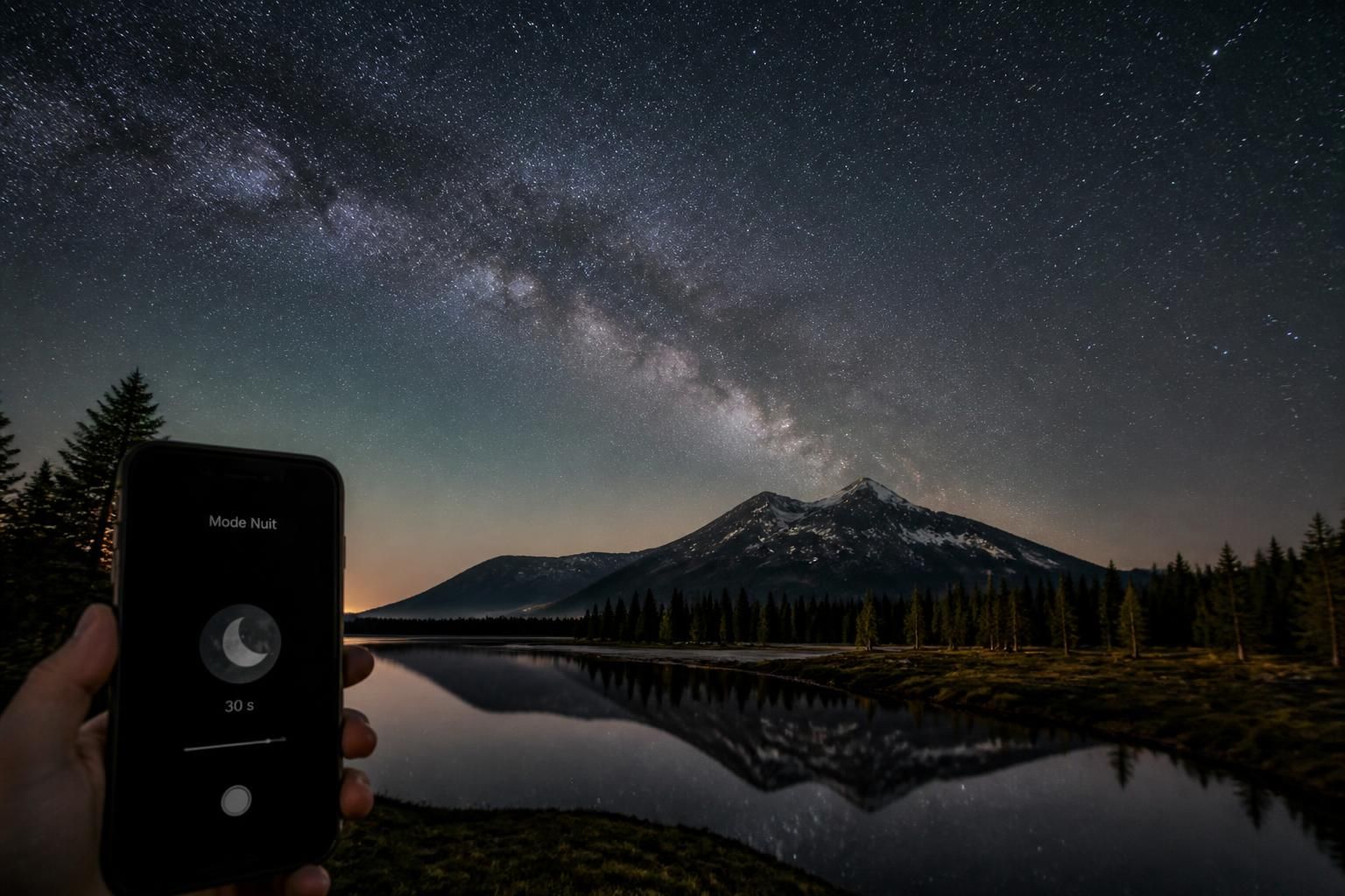 apprenez à maîtriser le mode nuit de 30 secondes sur iphone pour capturer des paysages nocturnes époustouflants avec des photos nettes et lumineuses, même dans l'obscurité totale.